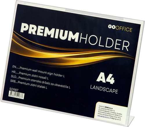 Fotografija proizvoda: GOOFFICE NOSAČ OBAVIJESTI VODORAVNI L - A4 - Gong webshop